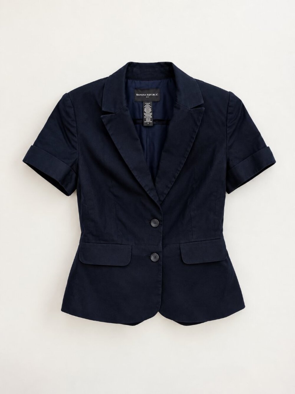 Women's Banana Republic Navy Short Sleeve Tailored Blazer Size 4